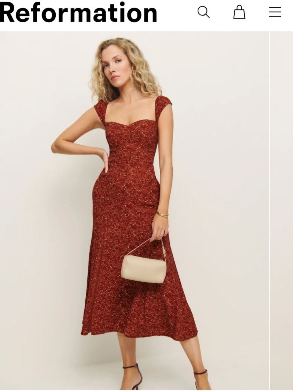 Reformation Bryson Dress Red - Size 4